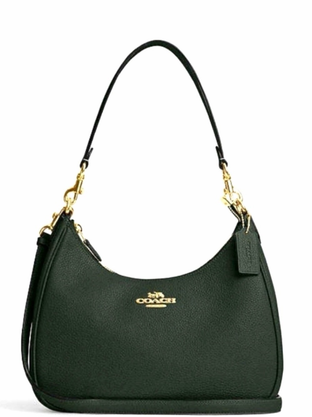 Coach Teri Hobo Green Gold Leather Shoulder Bag purse convertible NEW